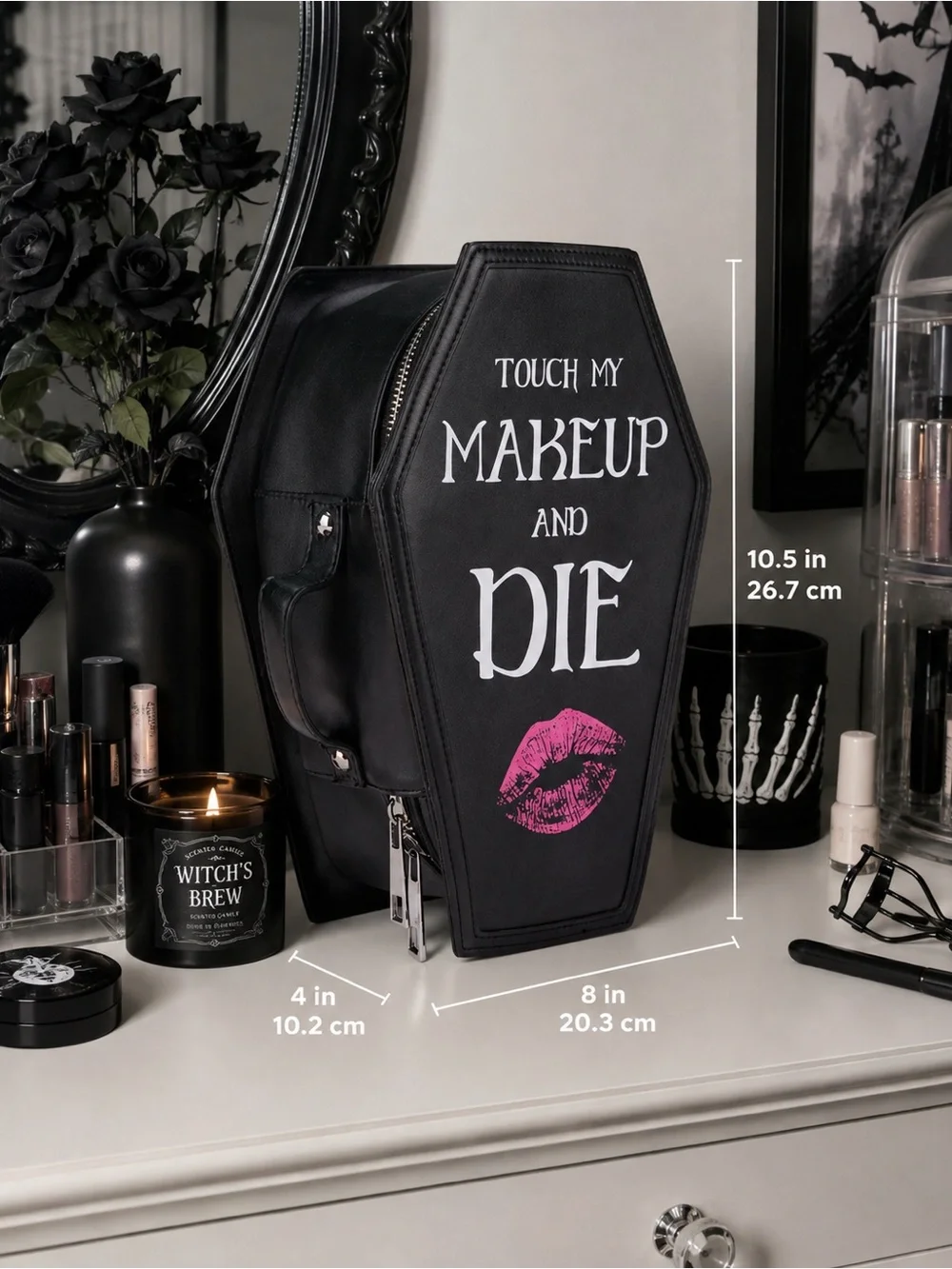 Current Mood Coffin Makeup Cosmetic Case Goth Punk NWT